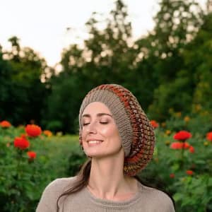 Hand Knit Colorful Semi Slouchy Crochet Beanies