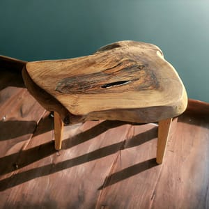 WG-1058 Handmade Live Edge Coffee Table – Premium Walnut Wood, Rustic Style