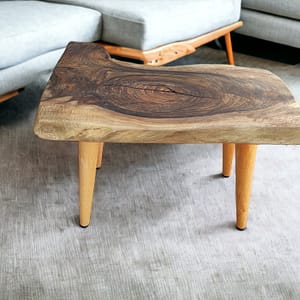 WG-1088 Handmade Walnut Live Edge Coffee Table – Rustic & Modern Wood Design