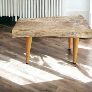WG-1091 Solid Walnut Live Edge Coffee Table – Artisan Handmade Centerpiece