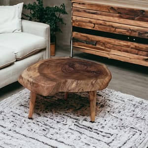 WG-014 Live Edge Walnut Coffee Table – Handmade Rustic Wood Centerpiece