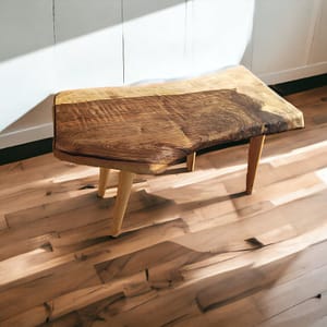 WG-1054 Rustic Walnut Coffee Table – Handmade Live Edge Wooden Furniture