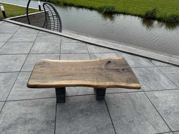 WG-1203 Unique Walnut Live Edge Coffee Table – Handmade Natural Wood Art