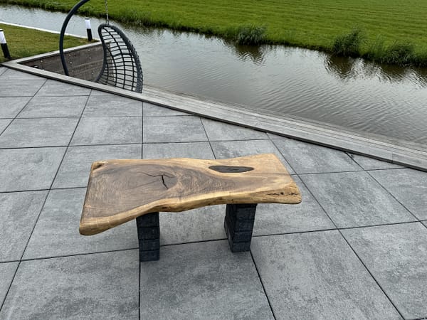WG-1205 Modern Rustic Walnut Coffee Table – Handmade Live Edge Design