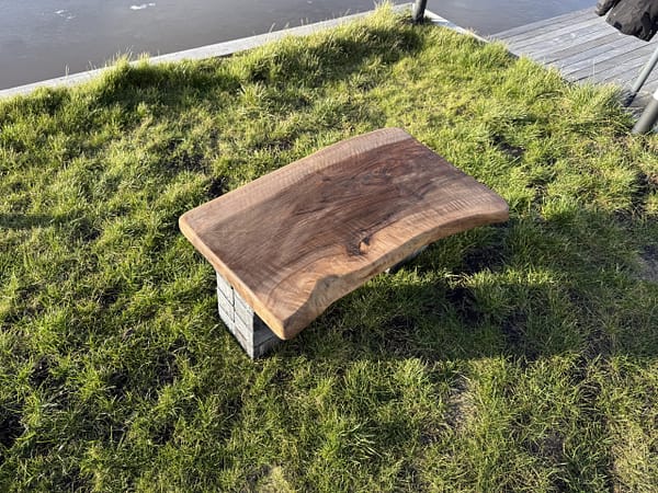 WG-1216 Rustic Walnut Coffee Table – Handmade Live Edge Wooden Furniture