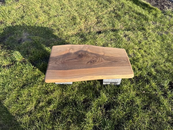 WG-1219 Live Edge Walnut Coffee Table – Handmade Natural Wood Home Decor