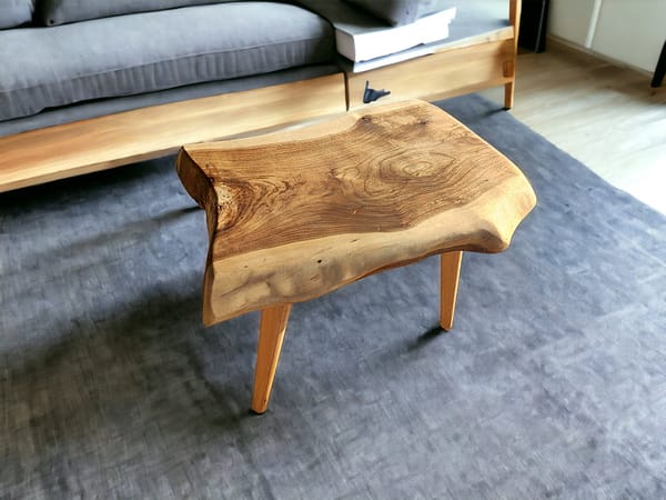 WG-1056 Solid Walnut Live Edge Coffee Table – Artisan Handmade Centerpiece