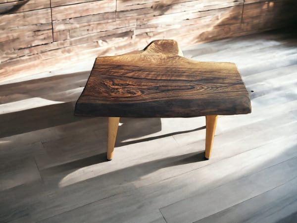 WG-1039 Modern Rustic Walnut Coffee Table – Handmade Live Edge Design