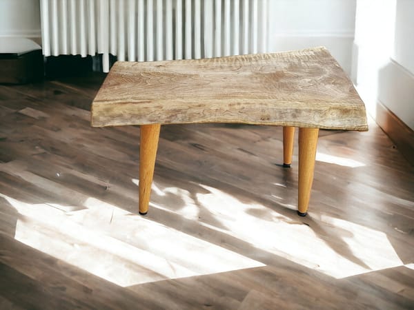 WG-1091 Solid Walnut Live Edge Coffee Table – Artisan Handmade Centerpiece