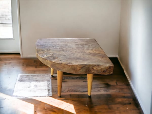 WG-1099 Live Edge Walnut Coffee Table – Handmade Natural Wood Home Décor
