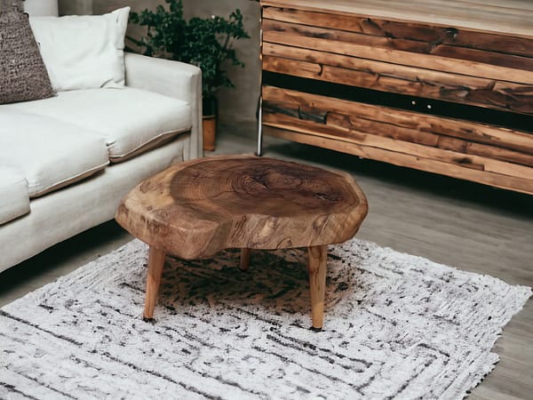 WG-014 Live Edge Walnut Coffee Table – Handmade Rustic Wood Centerpiece