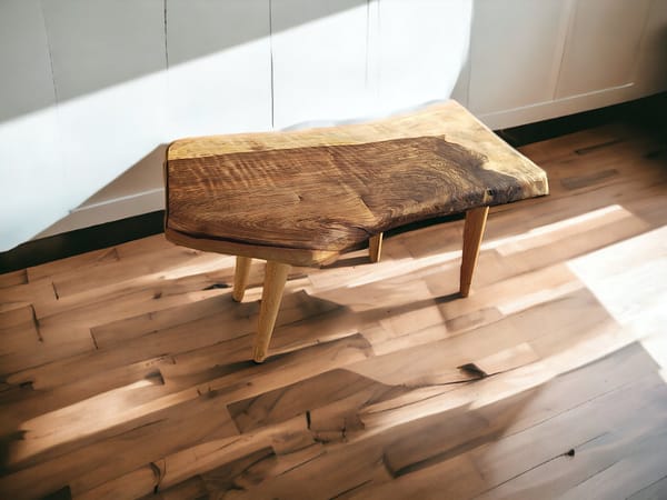 WG-1054 Rustic Walnut Coffee Table – Handmade Live Edge Wooden Furniture