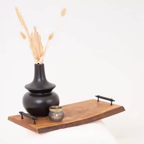 WG-SR01 - Aesthetic Walnut Wood Serving Tray with Handles