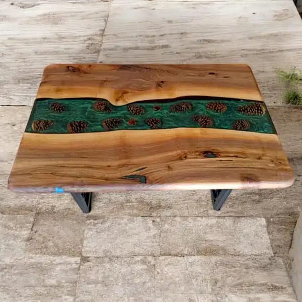 Cone Forest River Walnut Epoxy Kitchen and Dining Table