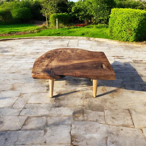 WG-1035 Rustic Walnut Coffee Table – Live Edge Handmade Wooden Table