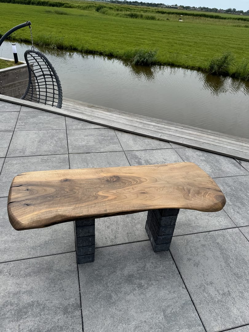 WG-1201 Rustic Live Edge Coffee Table – Handcrafted Walnut Wood Furniture